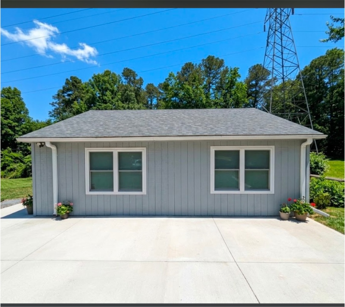 Finished front exterior converted into living space